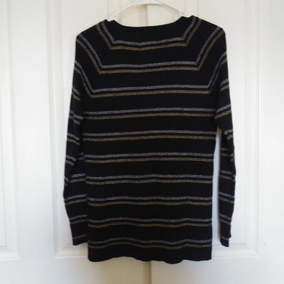 Chaser Striped Long Sleeve Sweater Top Size Medium Lace up Nwt - Picture 4 of 4